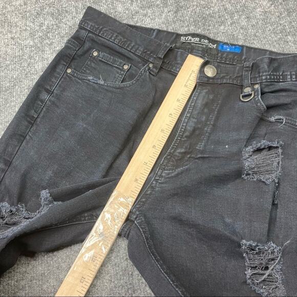 Hyper Denim Jeans Women's Size 30 Slim Fit Distressed Black Gray Wash Pants - Picture 3 of 10